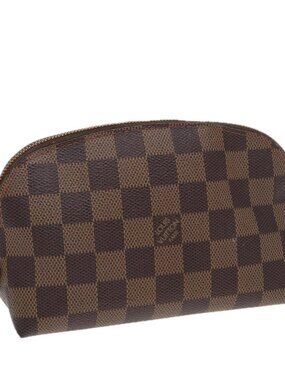 LOUIS VUITTON Damier Ebene Pochette Cosmetic PM Pouch N47516 LV Auth 85176